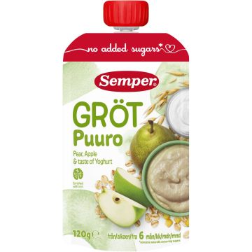 SEMPER PUURO JOGURTTI-OMENA-PÄÄRYNÄ 6KK 120 G