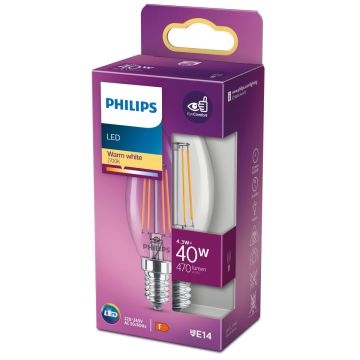 PHILIPS LED-LAMPPU 40W B35 E14 KIRKAS 470L 2700K