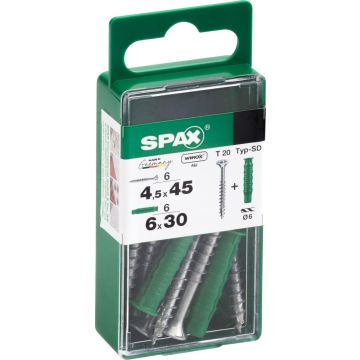 SPAX T-S WRX YLEISRUUVI UKOK 4,5X45+TUL 6+6KPL