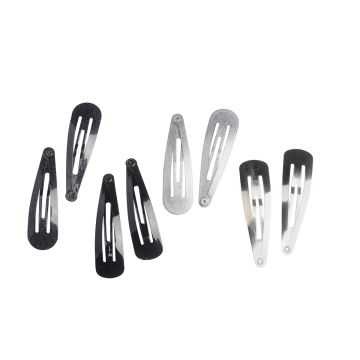 CAILAP HIUSNAPSU METALLINEN 4KPL VÄRILAJ. MUSTA/HOPEA 4 KPL CAILAP HIUSNAPSU METALLINEN 4KPL VÄRILAJ. MUSTA/HOPEA 4 KPL