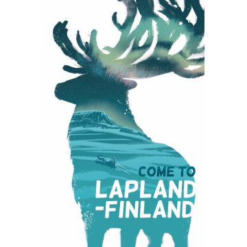 POSTIKORTTI LAPLAND REINDEER