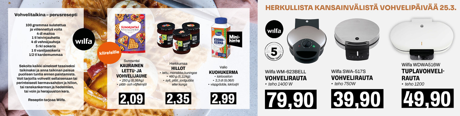 Herkullista kansainvälistä vohvelipäivää 25.3.