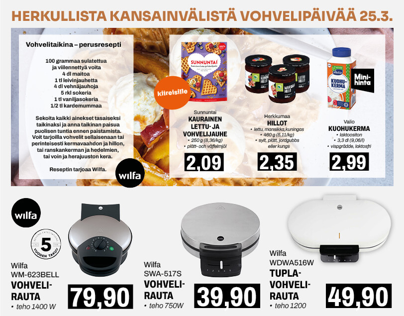 Herkullista kansainvälistä vohvelipäivää 25.3.