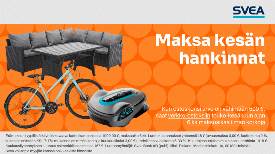 Kesän hankinnat vaivattomasti osissa! Kesän hankinnat vaivattomasti osissa!