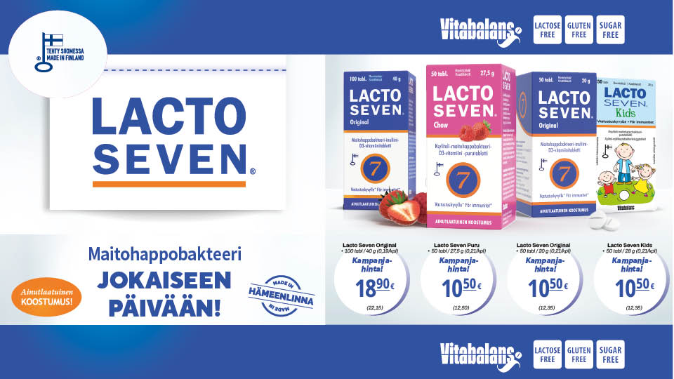 Lacto Seven maitohappobakteerit tarjoushinnoin!