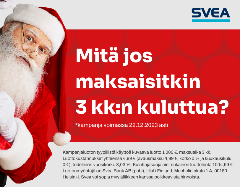 Svea - osta nyt, maksa 3 kk:n kuluttua