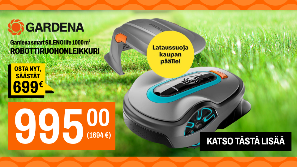 Gardena Smart Sileno Life 1000 Lona robottiruohonleikkuri alehintaan!
