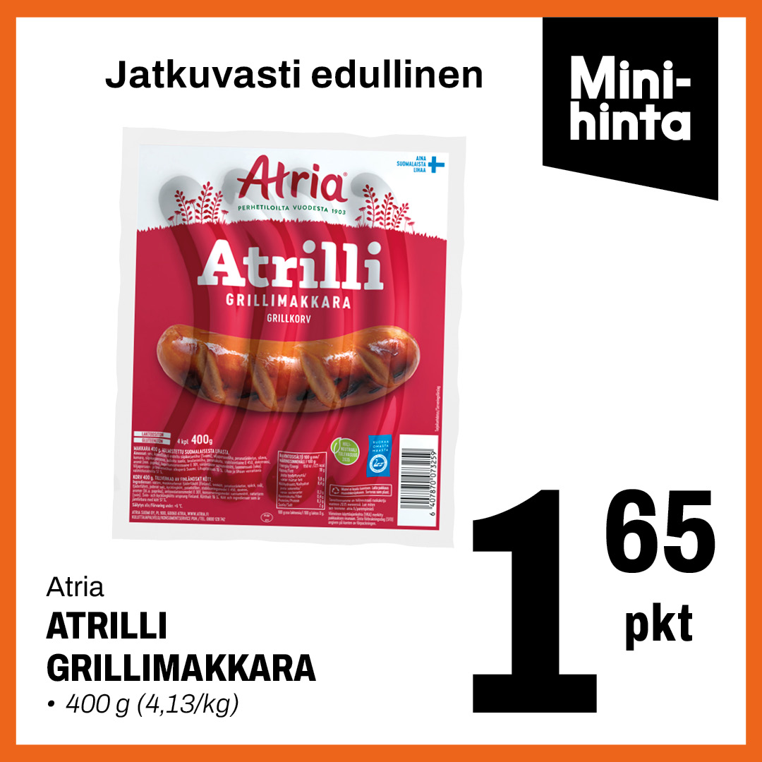 Atria Atrilli Grillimakkara 1,65 &euro;